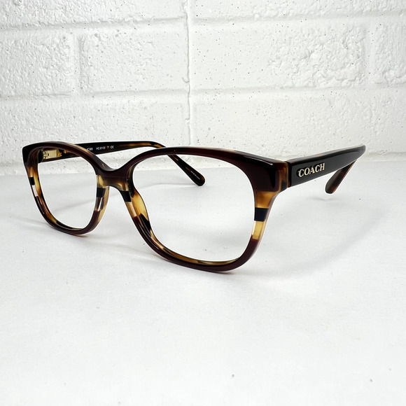 COACH HC6103 5444 Aubgn Navy Tortoise Red Varsity Stripe Eyeglasses 54-16 H715 - Picture 1 of 8